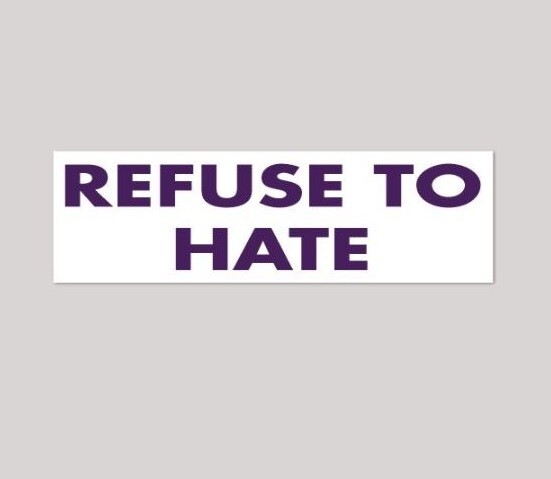3 STICKERS    Refuse to Hate LGBT Ally Gay Lesbian Trans Support Sticker