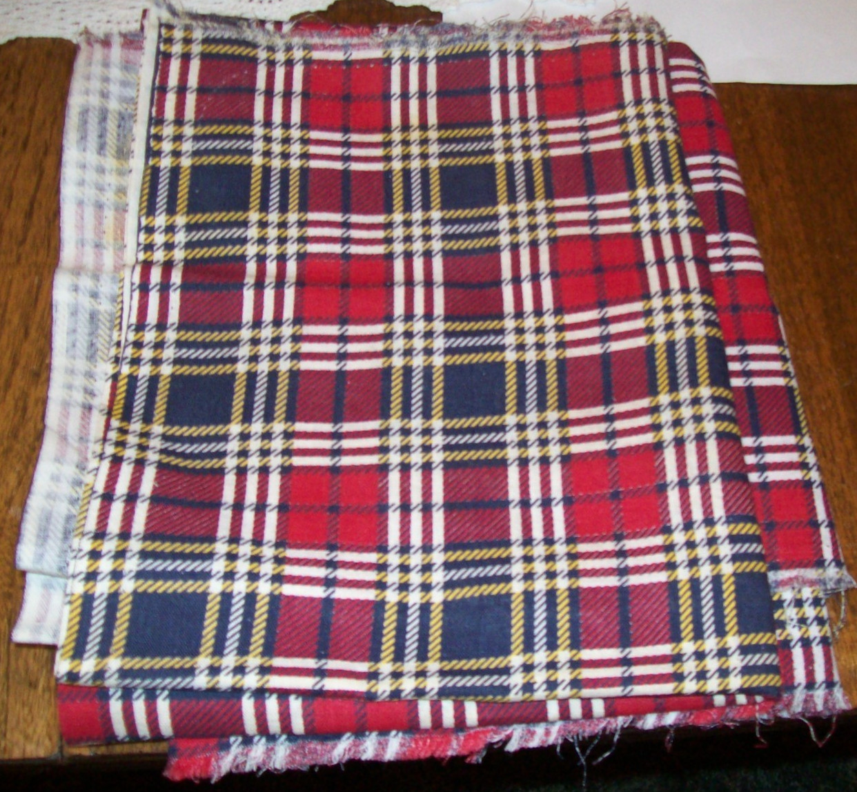 Vtg Lott of 2 Feed Sack Fabric Plaid design 1930's-1950's -37 Vtg Lott of 2 Feed Sack Fabric Plaid design 1930's-1950's -37