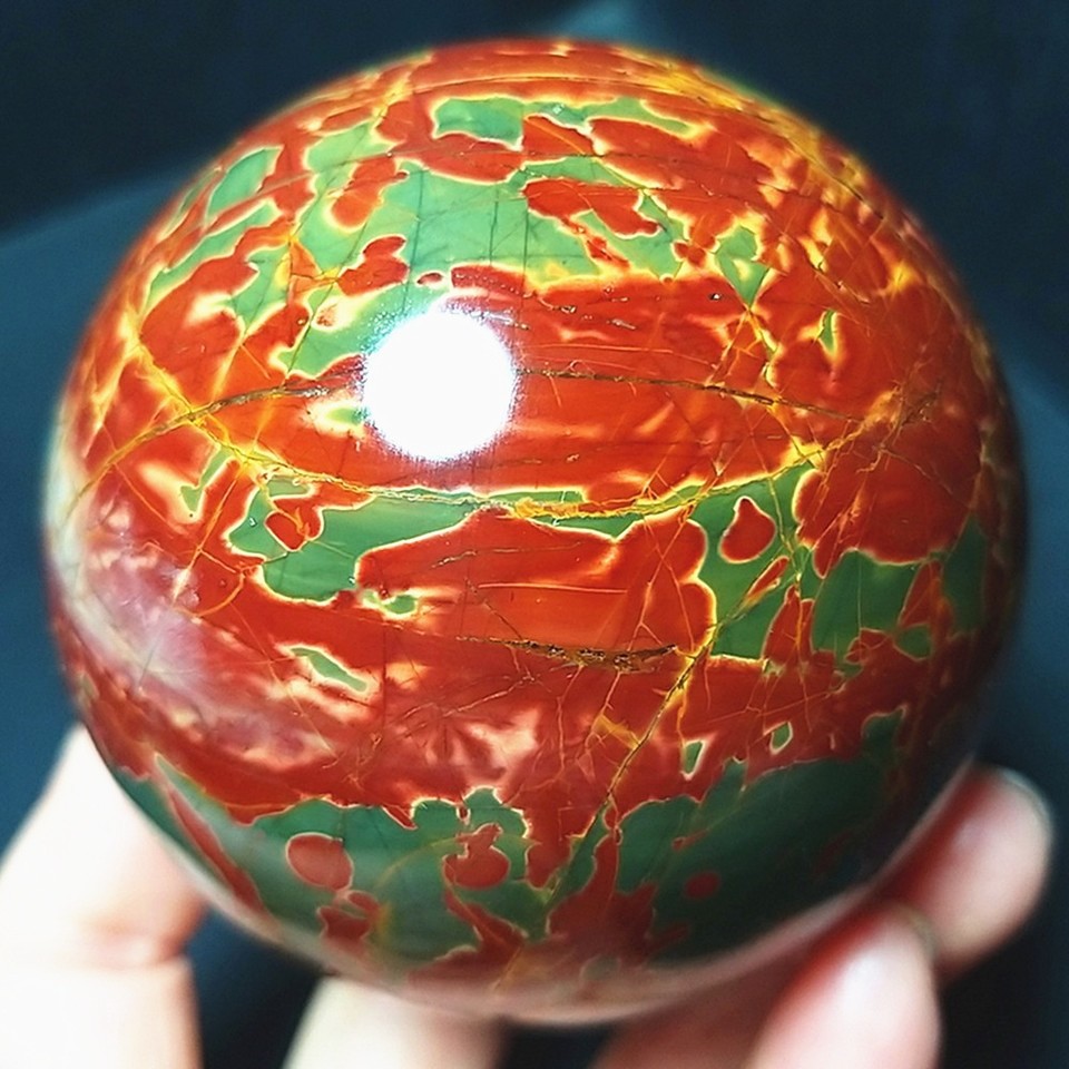 RARE 442.2G 67mm Natural Polished Colorful Agate Crystal Ball Madagascar AB1705