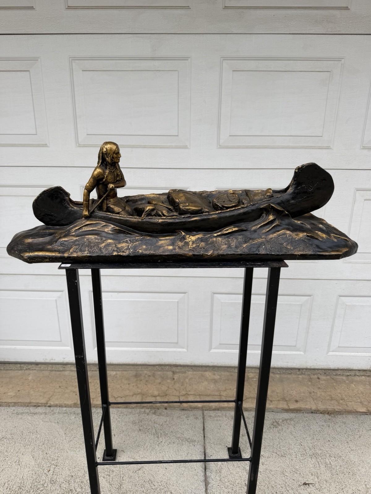 RARE  ANTIQUE SAMOSET CHOCOLATES  CANOE BOSTON ADVERTISING Chalkware 36“