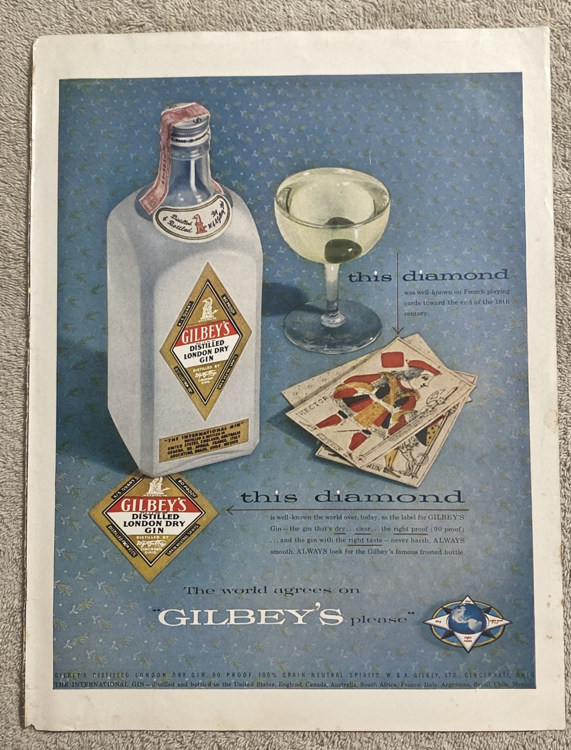 Vintage Print Ad 1956 Gilbey’s Gin Coca-Cola Saturday Evening Post Magazine