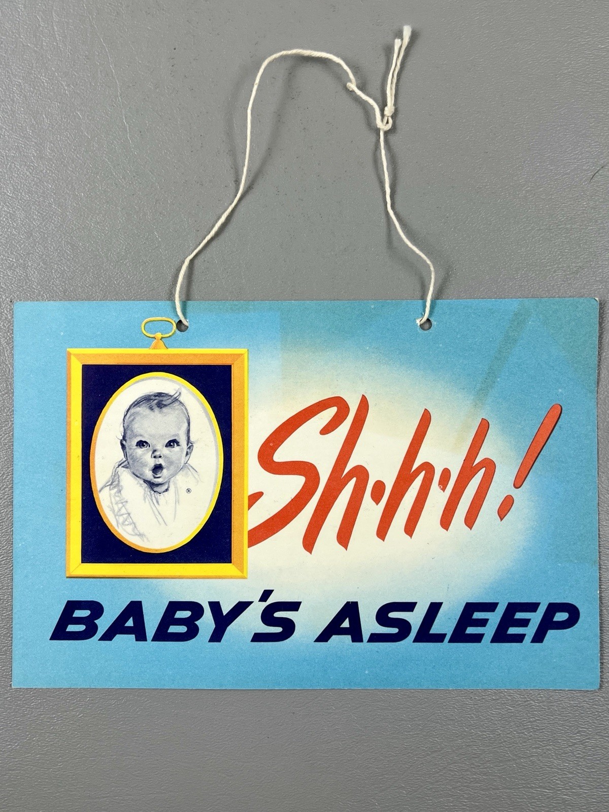 Vintage Gerber Baby Food Shhh Baby\'s Asleep Advertising Door Hanger Sign