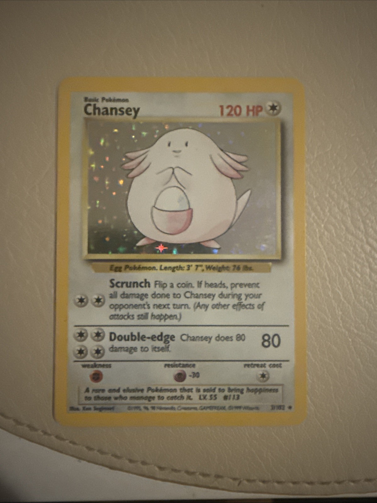 Pokémon Chansey Base Set (Unlimited) Holofoil Card 3/102 UNGRADED