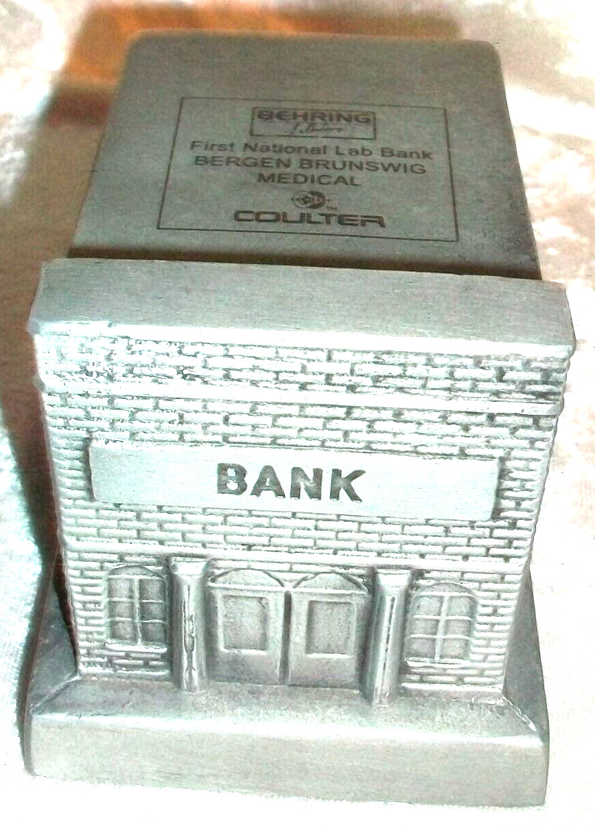 Vintage Bergen Brunswig First National Lab Pittsburgh Banthrico Metal FNB Bank
