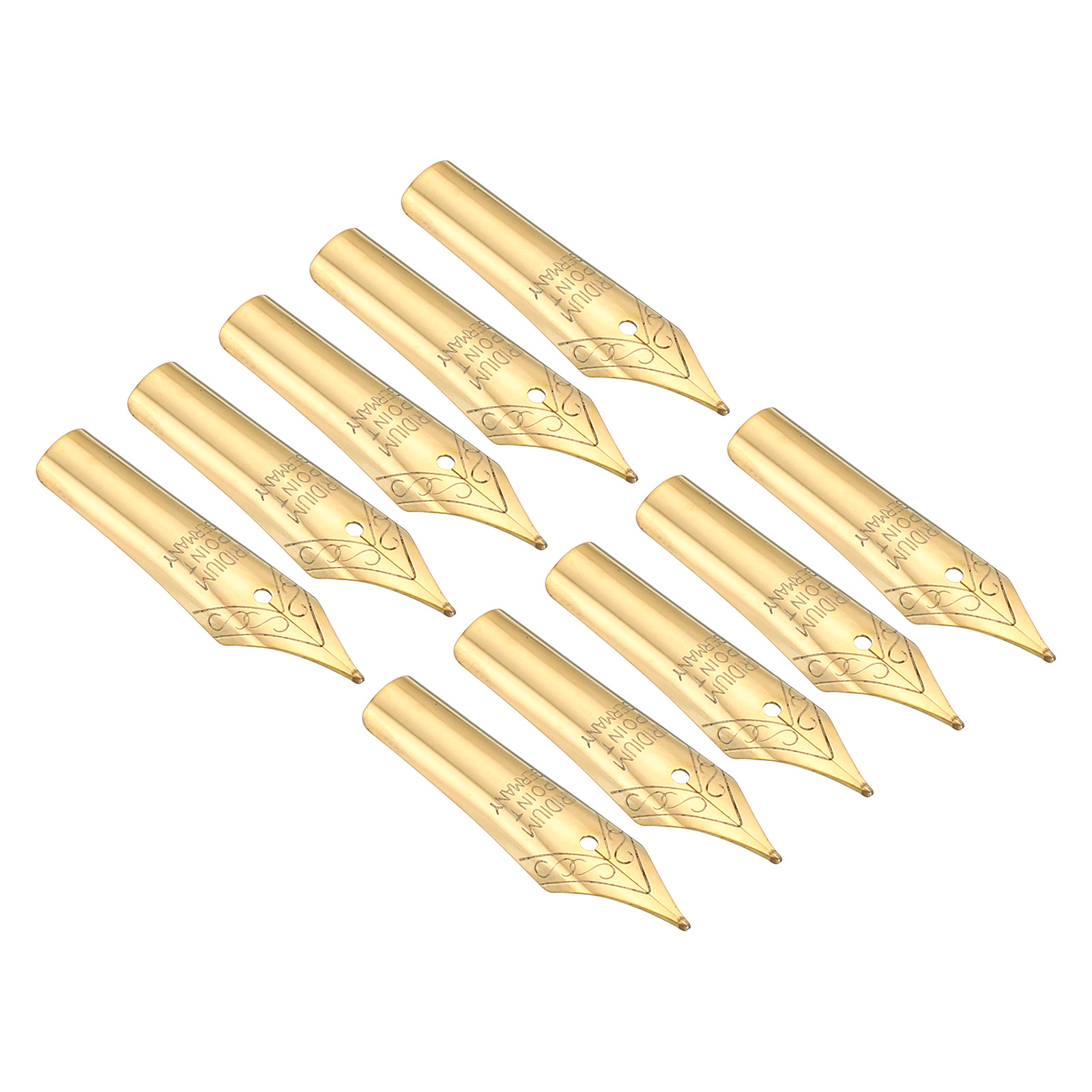 10pcs 0.5-0.7mm Fountain Pen Nib Replacement Stainless Steel for Writing, Gold