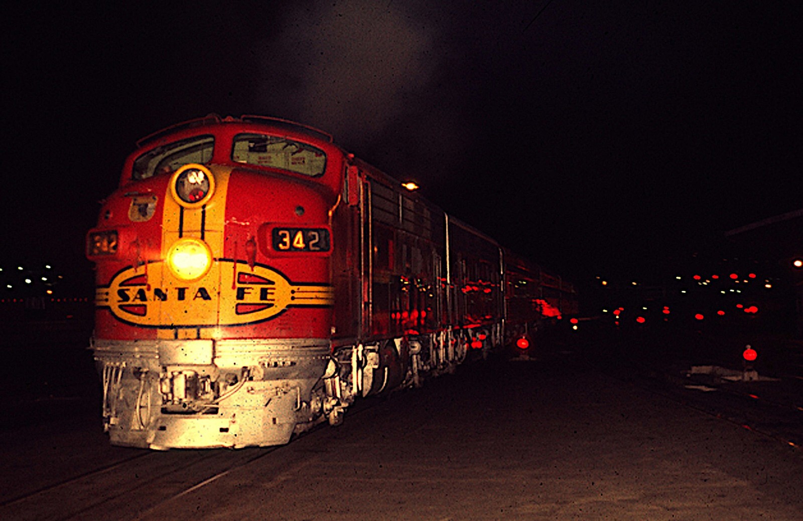 ATSF EMD F7 No. 342 with the San Diegan at LAUPT Mar 1971 5 x 7 Photo