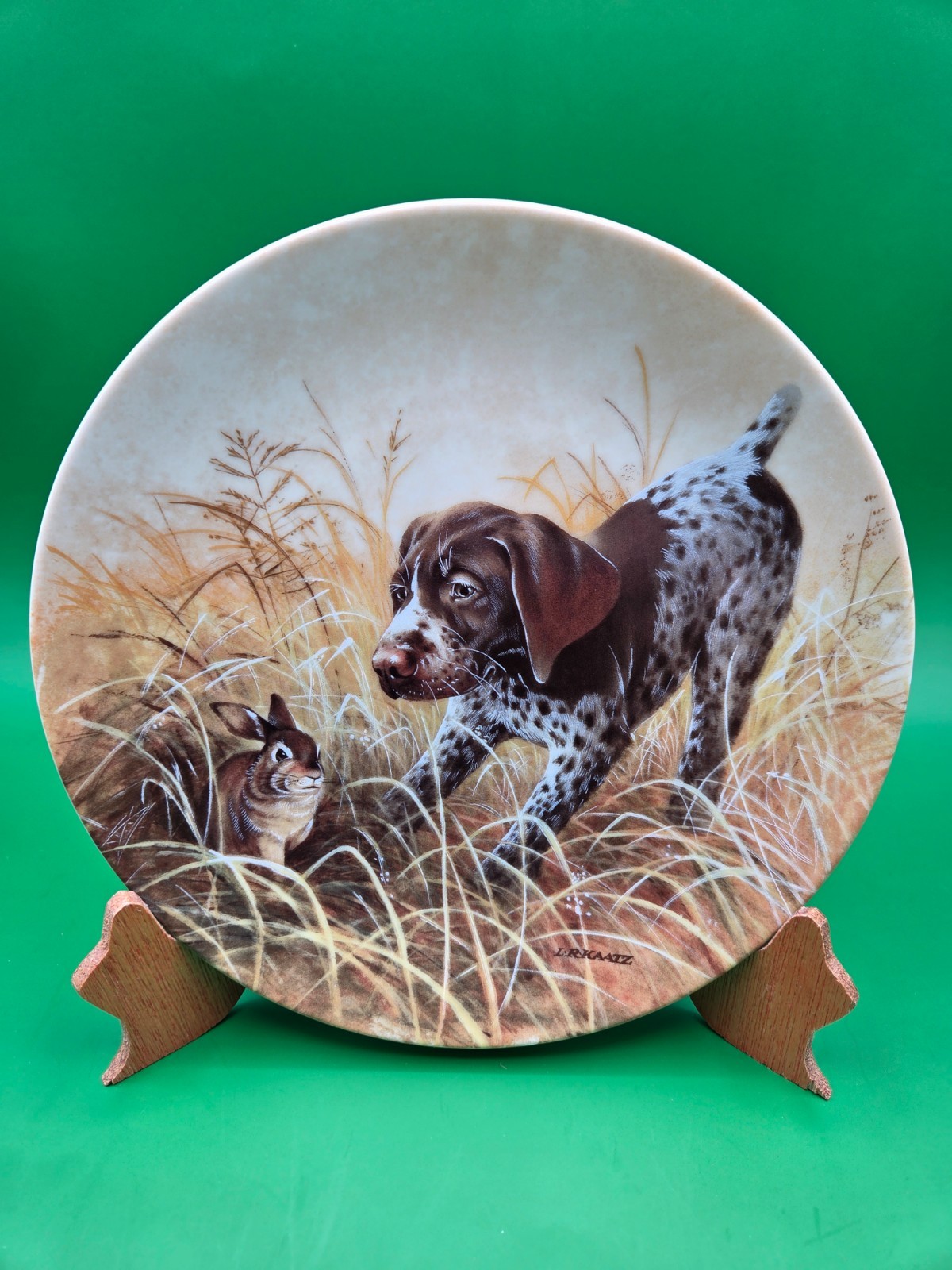 Edwin M Knowles Fritz's Folly German Shorthaired Pointer Plate w/ COA Box 1988