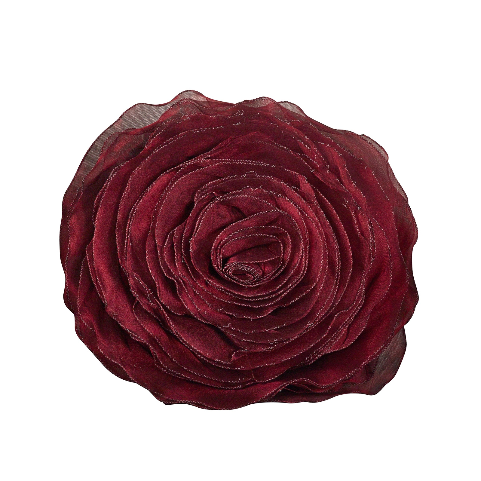 SARO LIFESTYLE Rose Design Throw Pillow Burgundy 16\