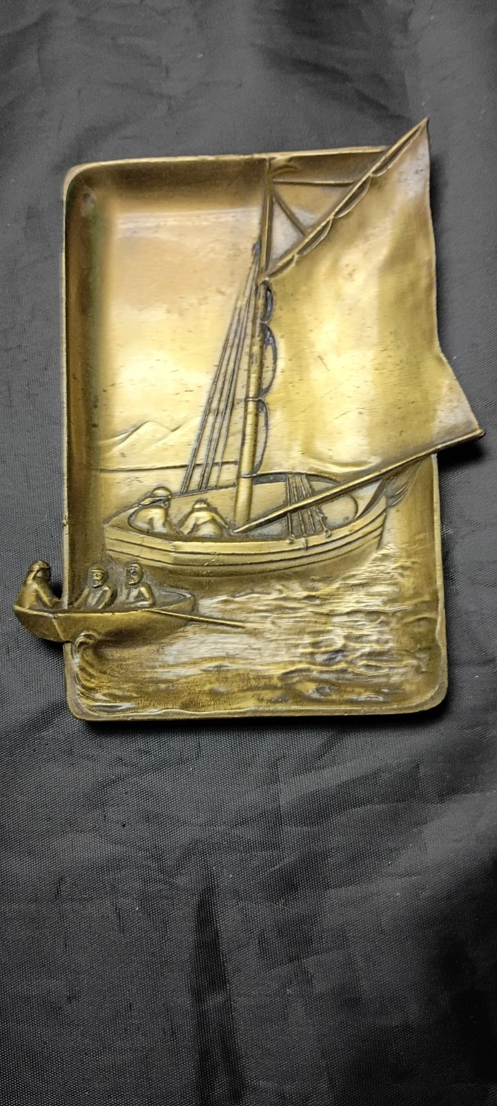 ANTIQUE BRASS ASHTRAY TRAY \