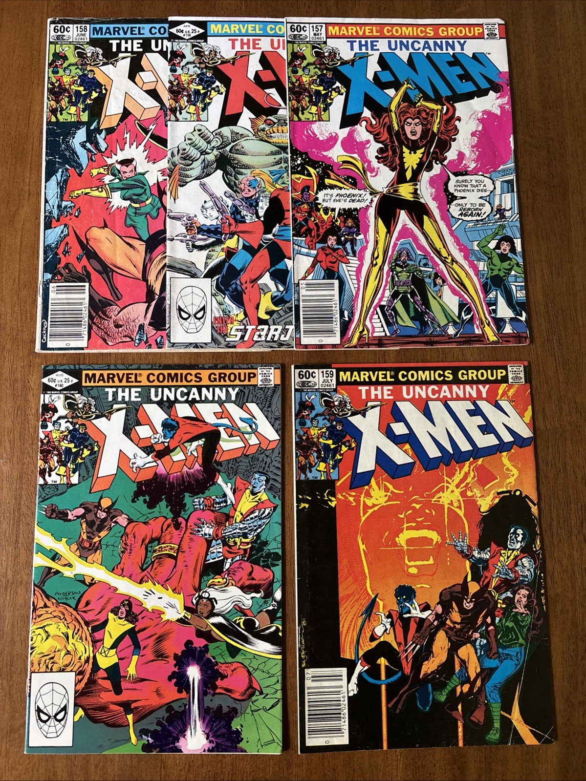 Uncanny X-Men #156 157 158 159 160 Marvel Comics 5 Issue Lot Run Set