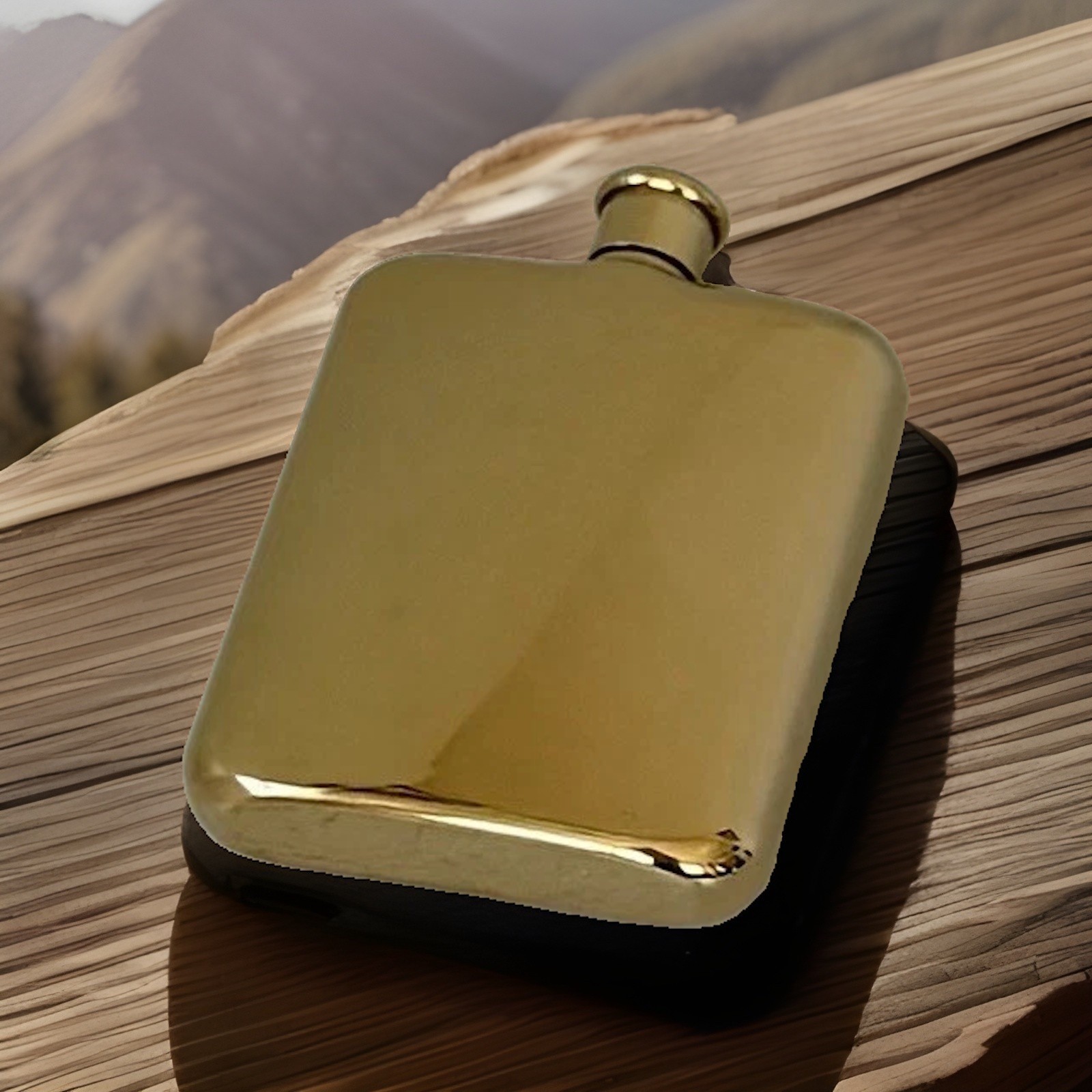LN Viski Golden Gold Belmont Metal Liquor Drinking Party Concert Stadium Flask