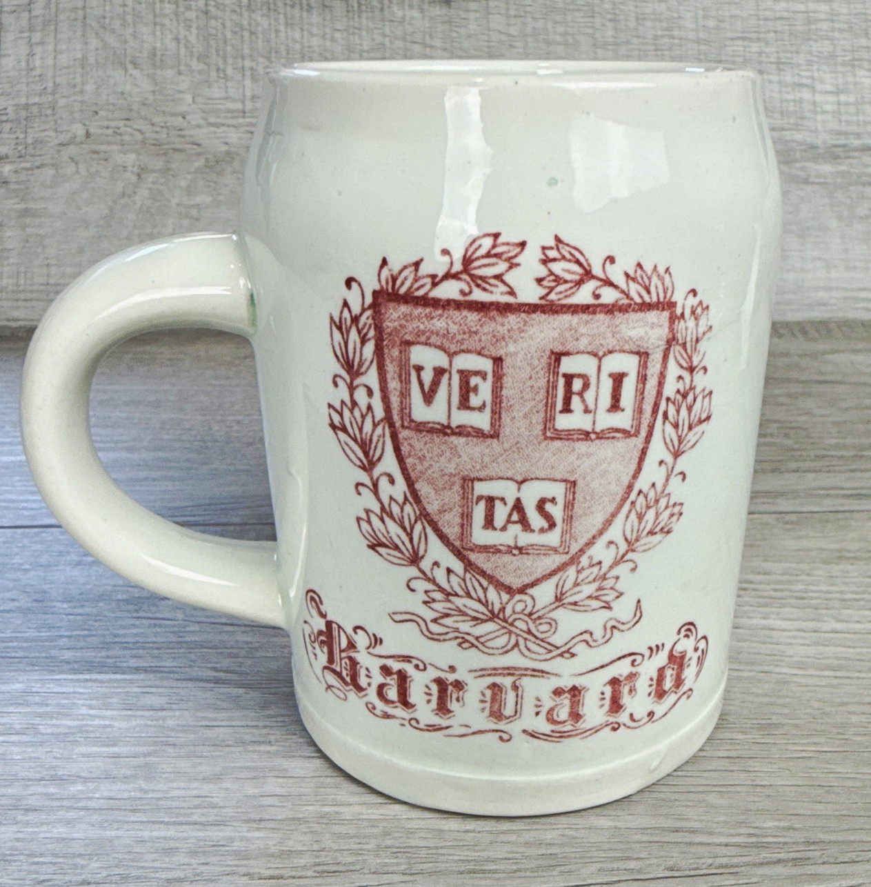 Vintage Harvard Cooperative Society Mug Red Crest VERITAS Stein Dick Herndon