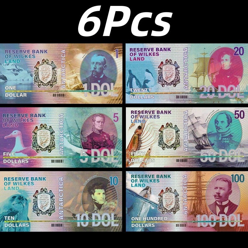 Earth Wilkes Set 6 Pcs: 1;5;10;20;50;100, 2021 Private Issue Polymer, UNC