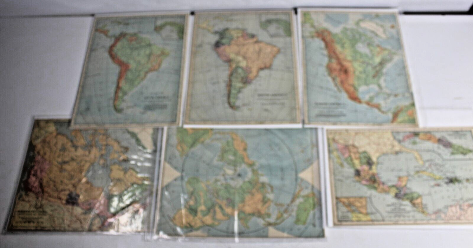6 Antique 1900 Quarto Bradley & Poates Engr, N.Y. North & South America Maps