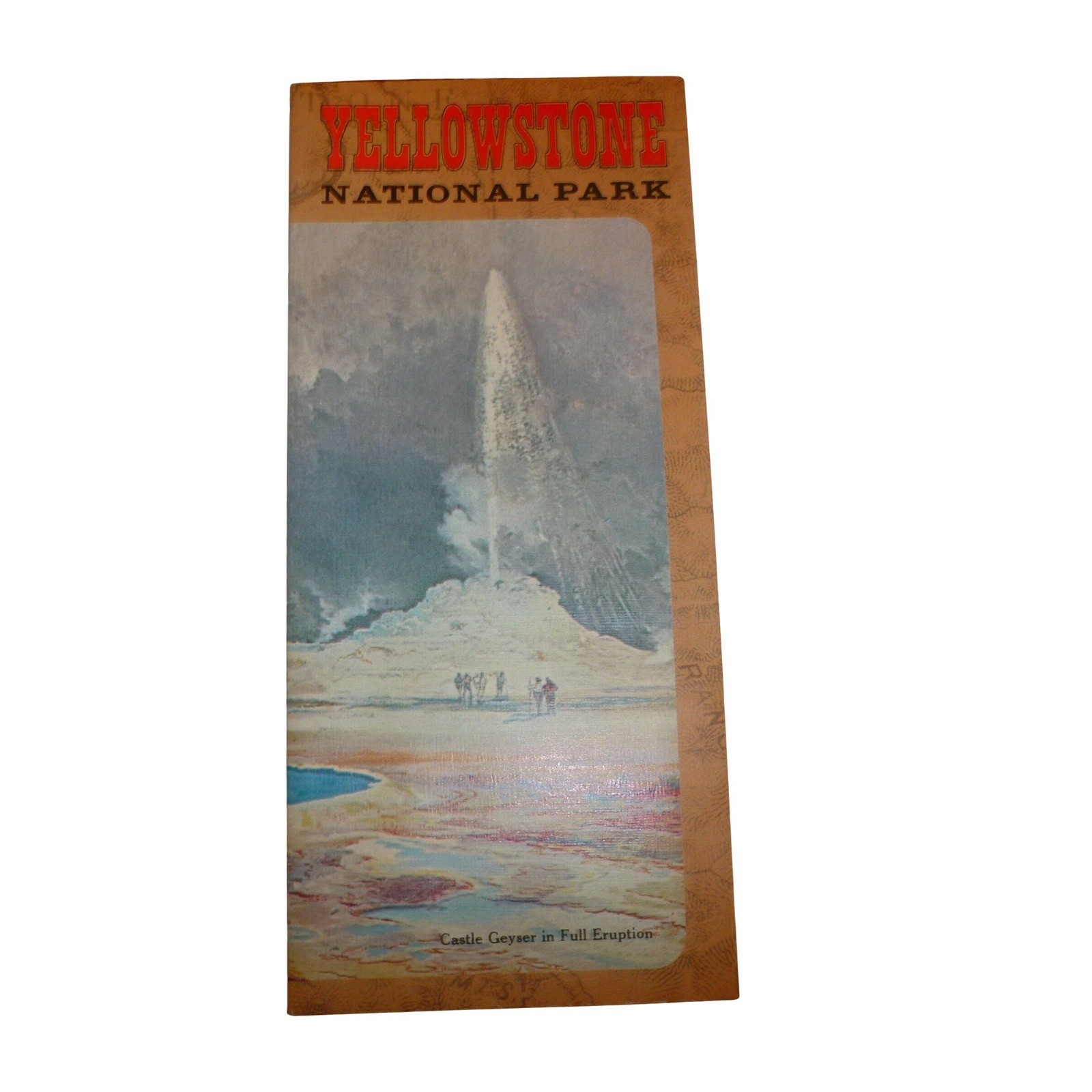 1968 Yellowstone National Park Brochure Map Thomas Moran Art Lodging Rates
