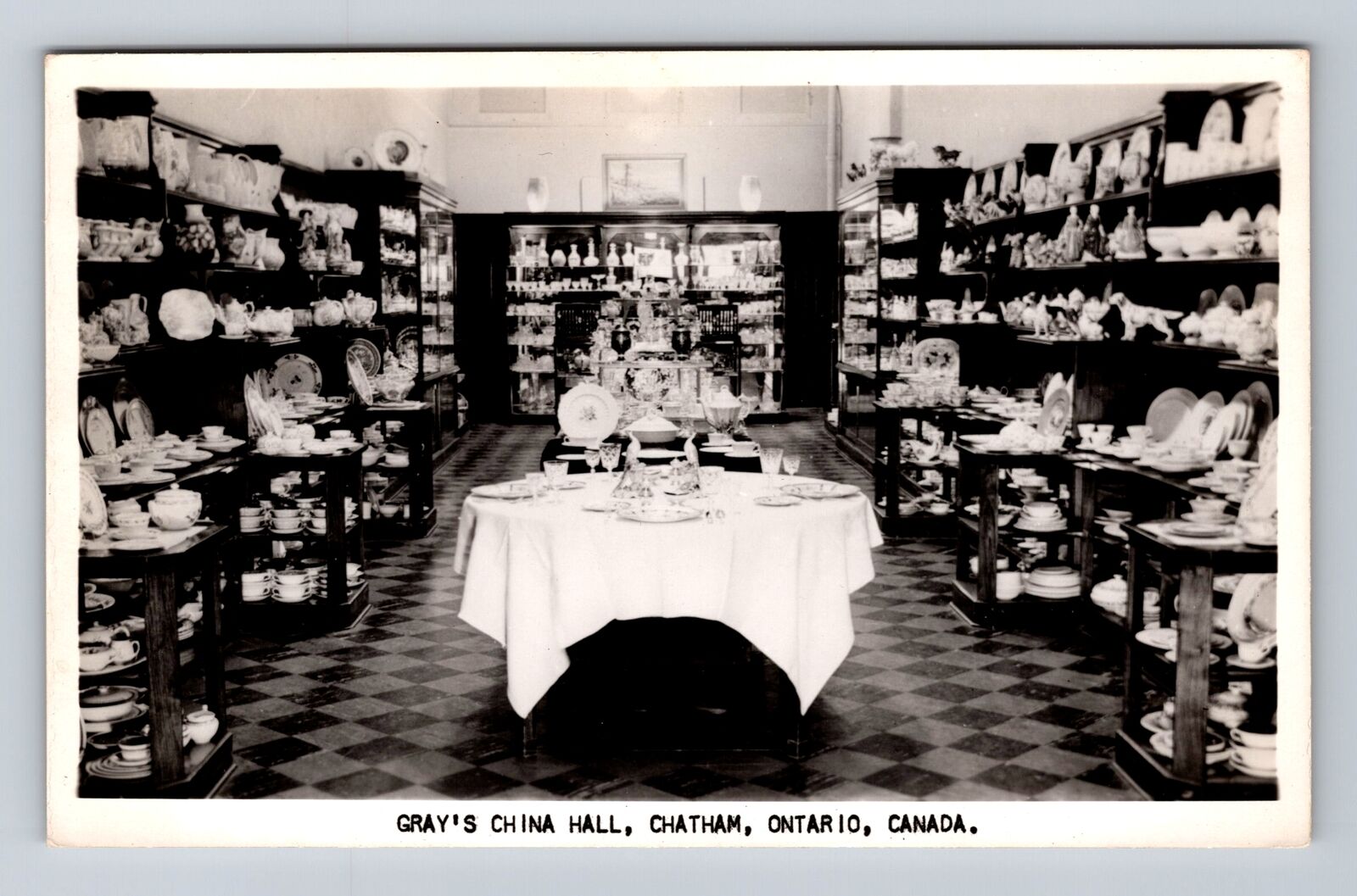 Chatham ON-Ontario Canada, RPPC, Gray\'s China Hall, Interior Vintage Postcard