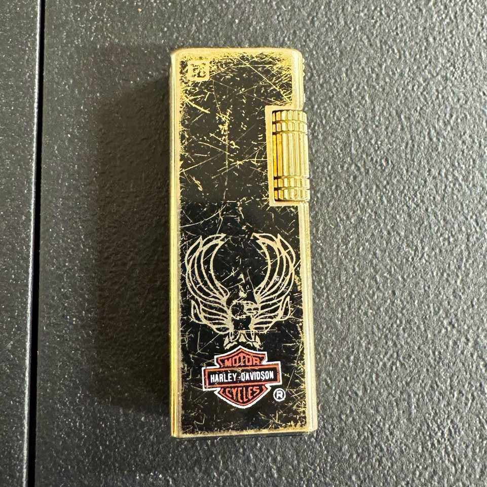 Harley-Davidson Black flip-Top Lighter w/ Eagle Logo, Collectible Harley-Davidson Black flip-Top Lighter w/ Eagle Logo, Collectible