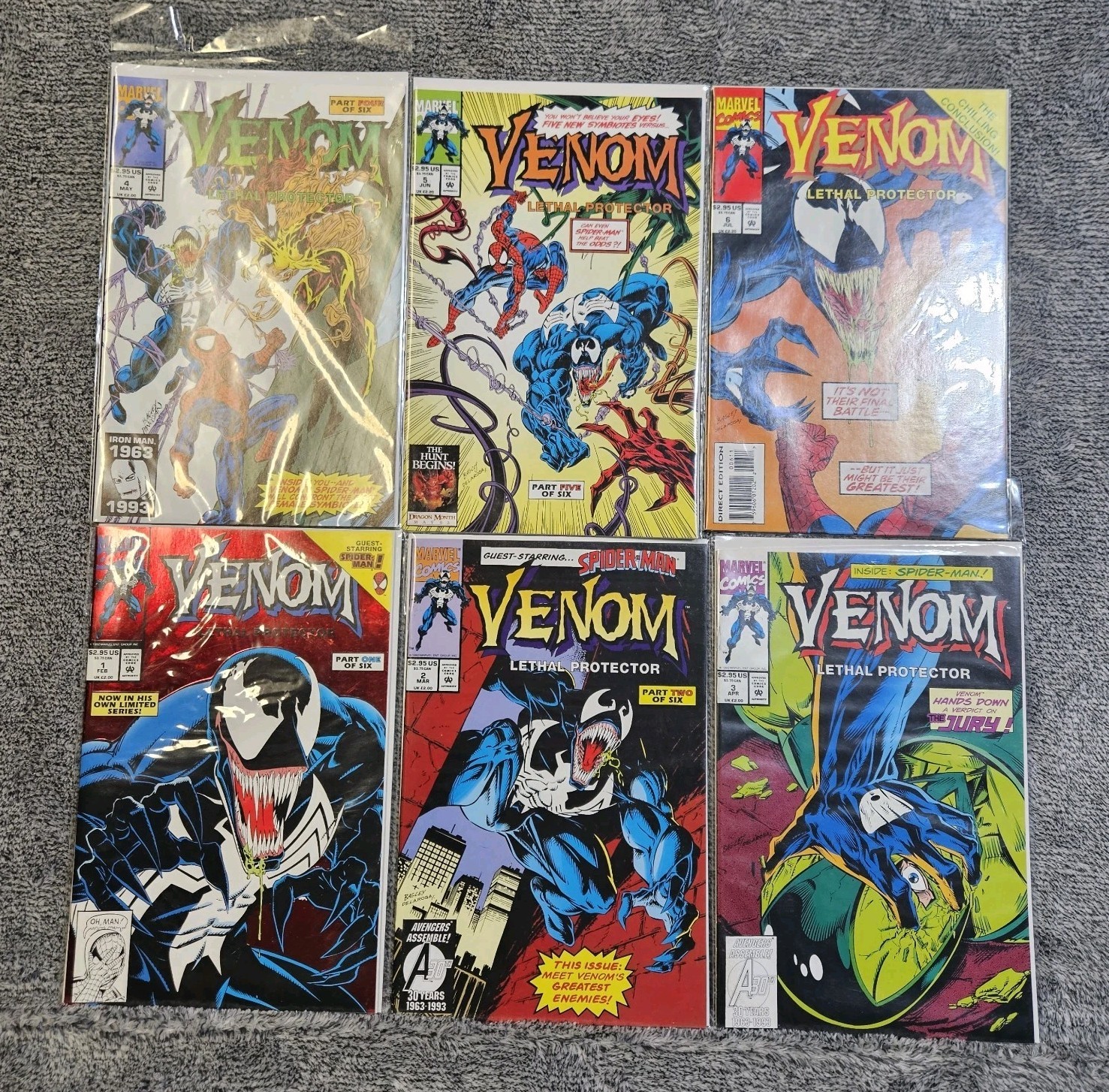 Venom: Lethal Protector #1-6 Complete Comics Series, Marvel, 1st Solo Title