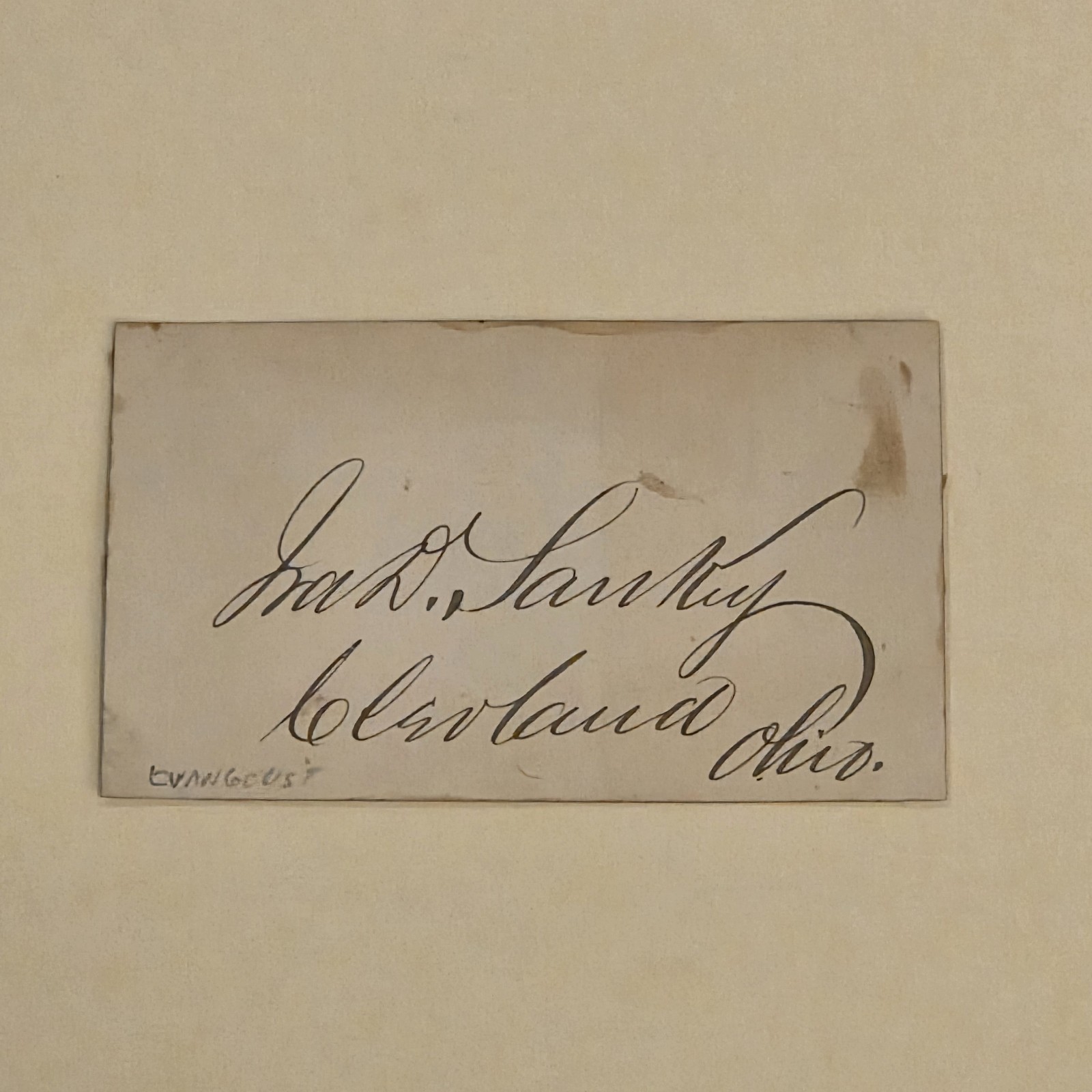 Ira D Sankey Signed 1800s Gospel Composer Autograph Singer Auto Dwight L Moody 