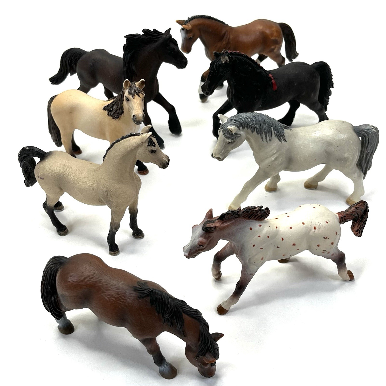 Schleich Horse Lot 8 Horses Mustang Friesian Mare Pony Hanoverian Lipizzaner
