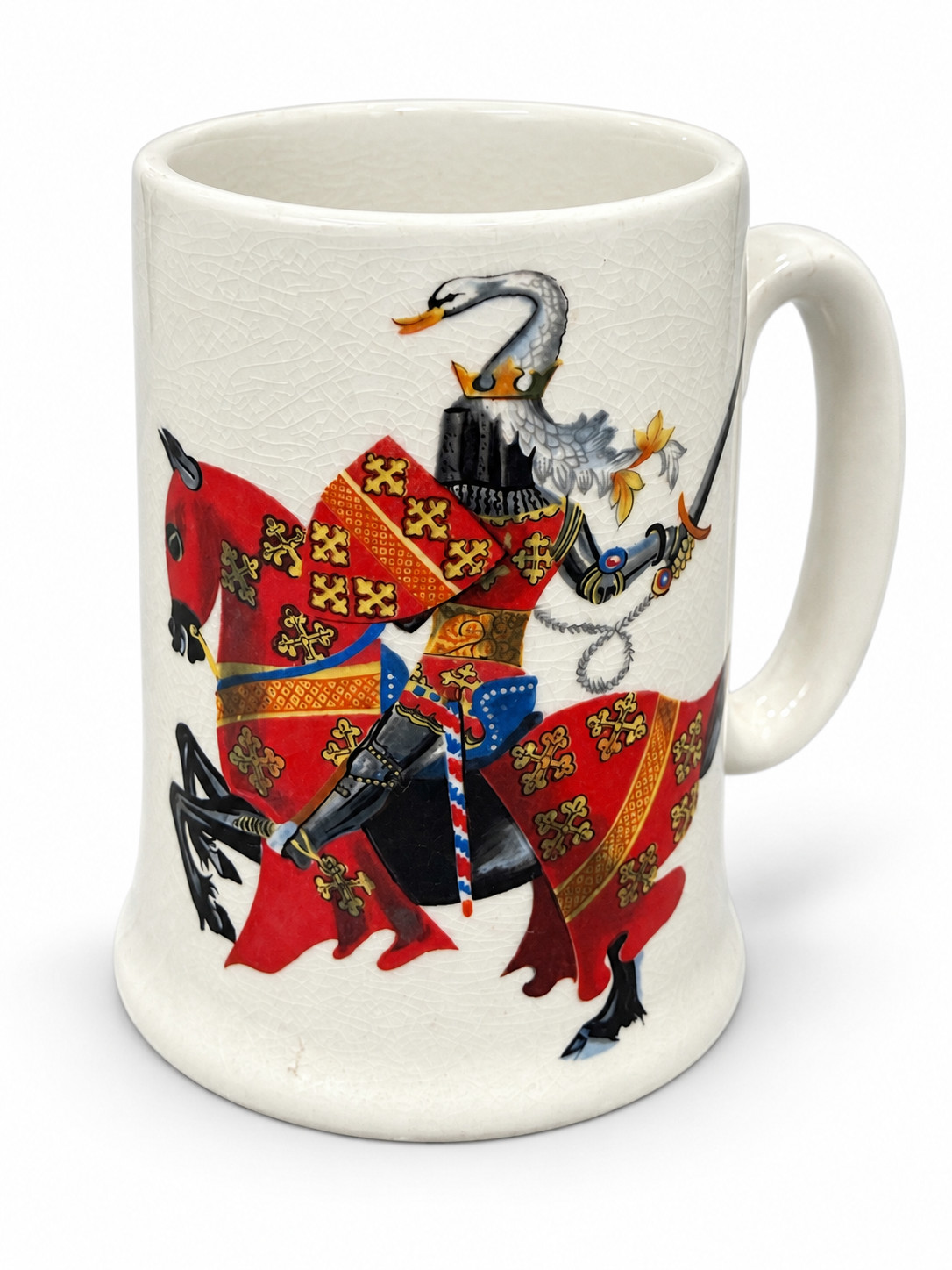 Vintage 1969 Ellgreave Heatmaster Staffordshire Knight Mug Earl of Warwick