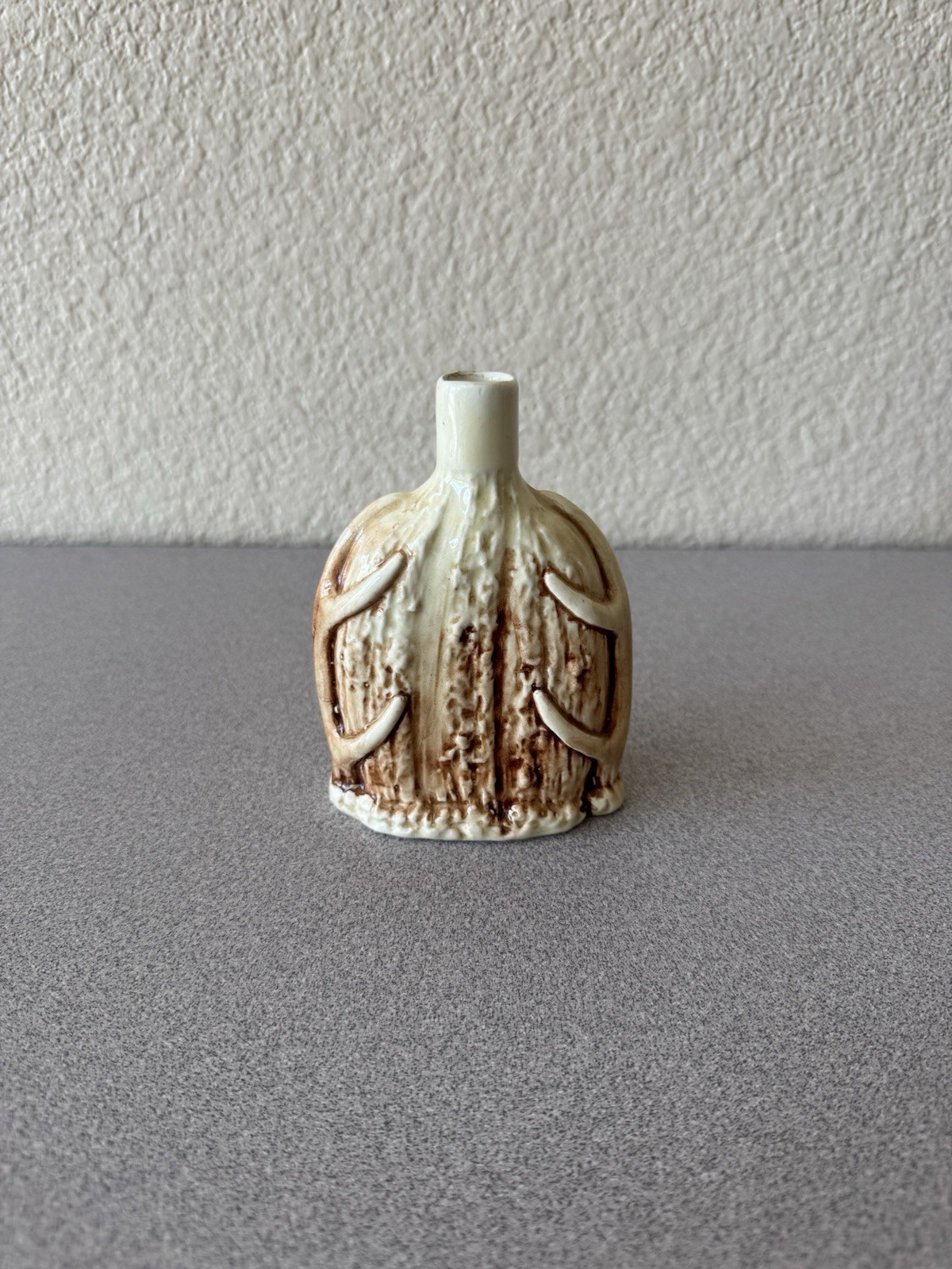 Vintage Austria Ceramic Bud Vase Brown Cream Textured Relief 4.75” Mid Century Vintage Austria Ceramic Bud Vase Brown Cream Textured Relief 4.75” Mid Century