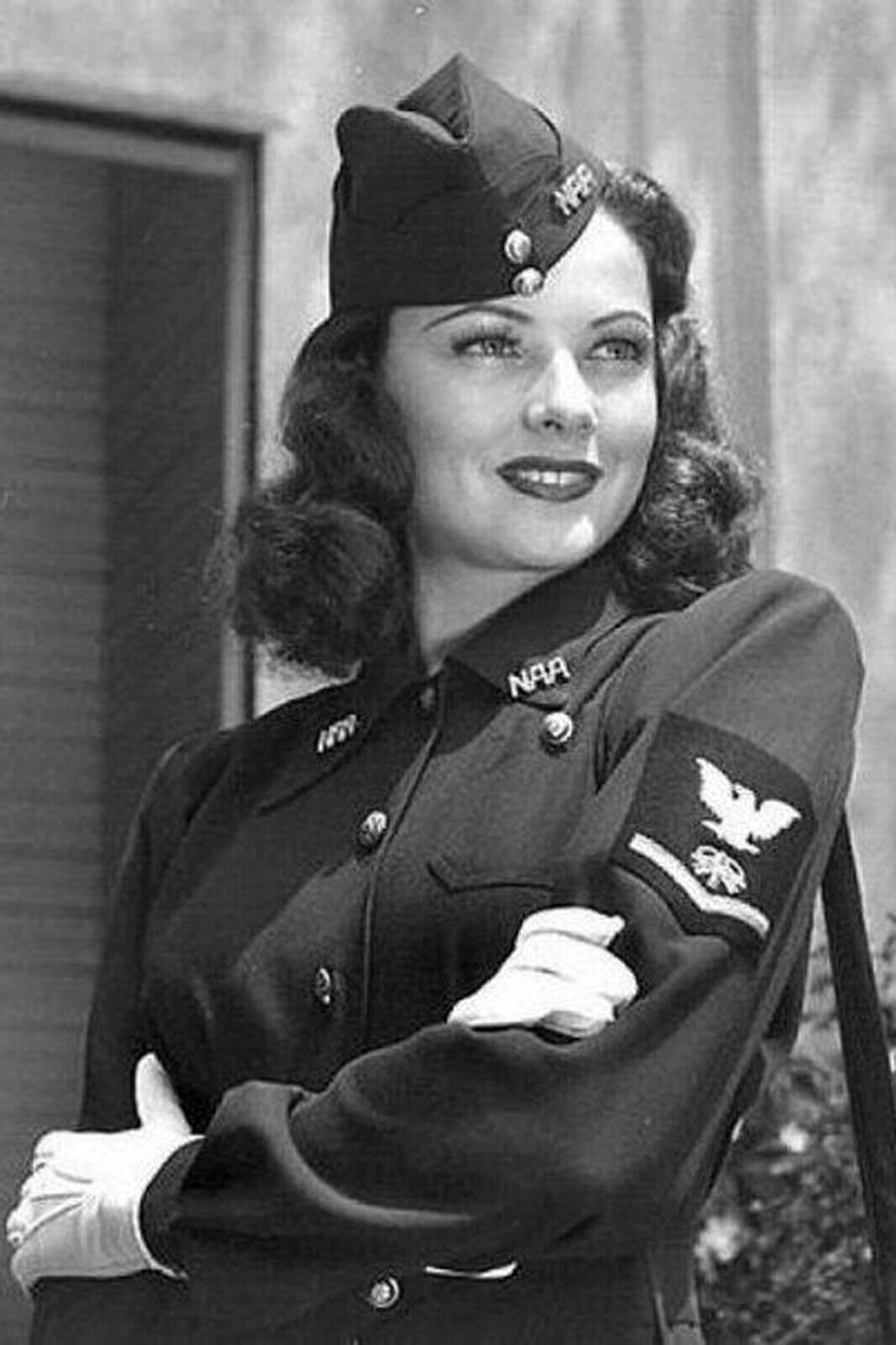 beautiful woman in uniform at war WW2 Photo Glossy 4*6 in E007