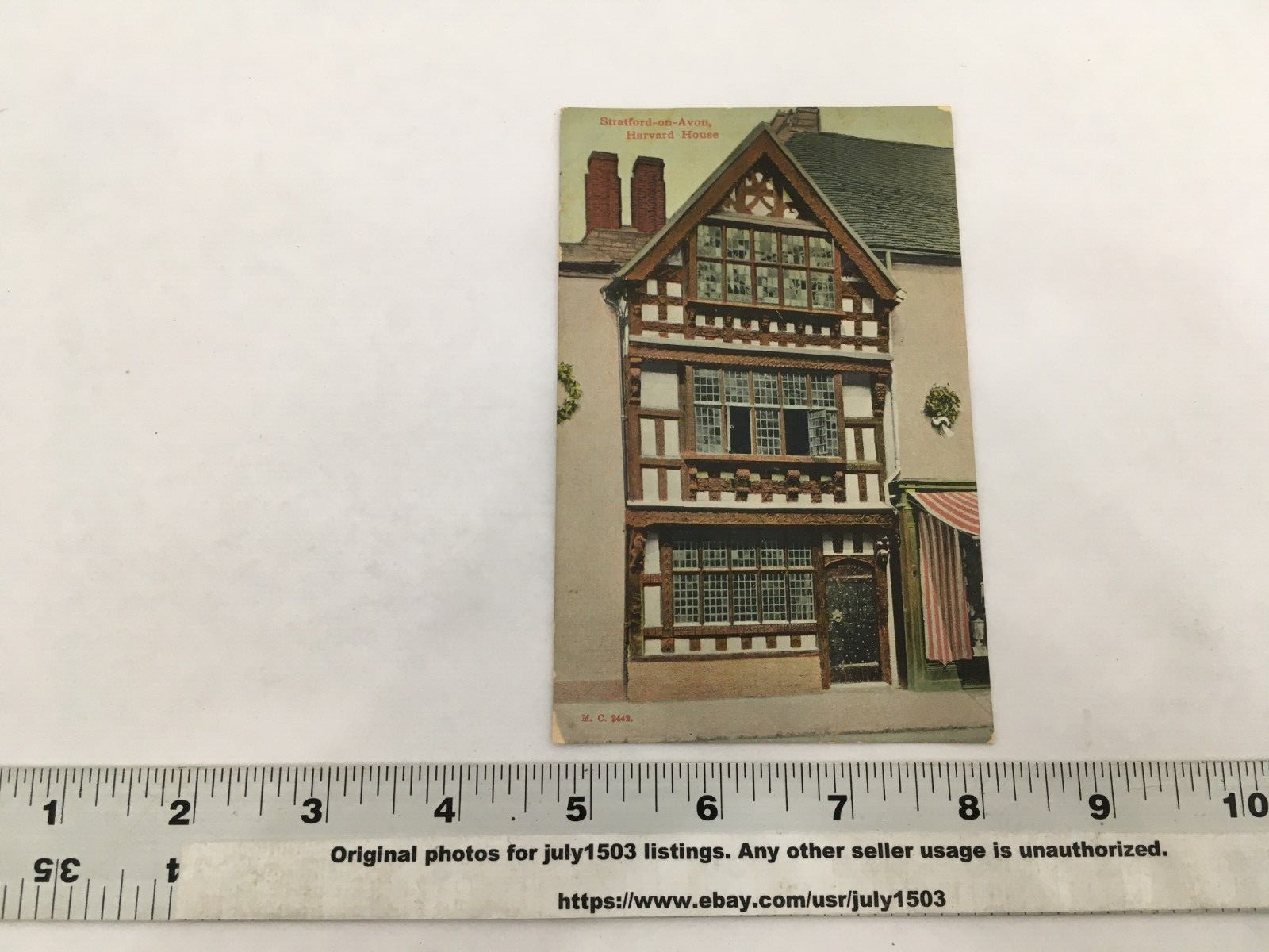 Vintage Stratford-on-Avon Harvard House M.C. 2442 Peacock Postcard - Unposted