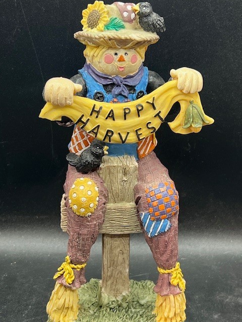 Happy Harvest Scarecrow Fall Autumn Halloween Black Crows 9\