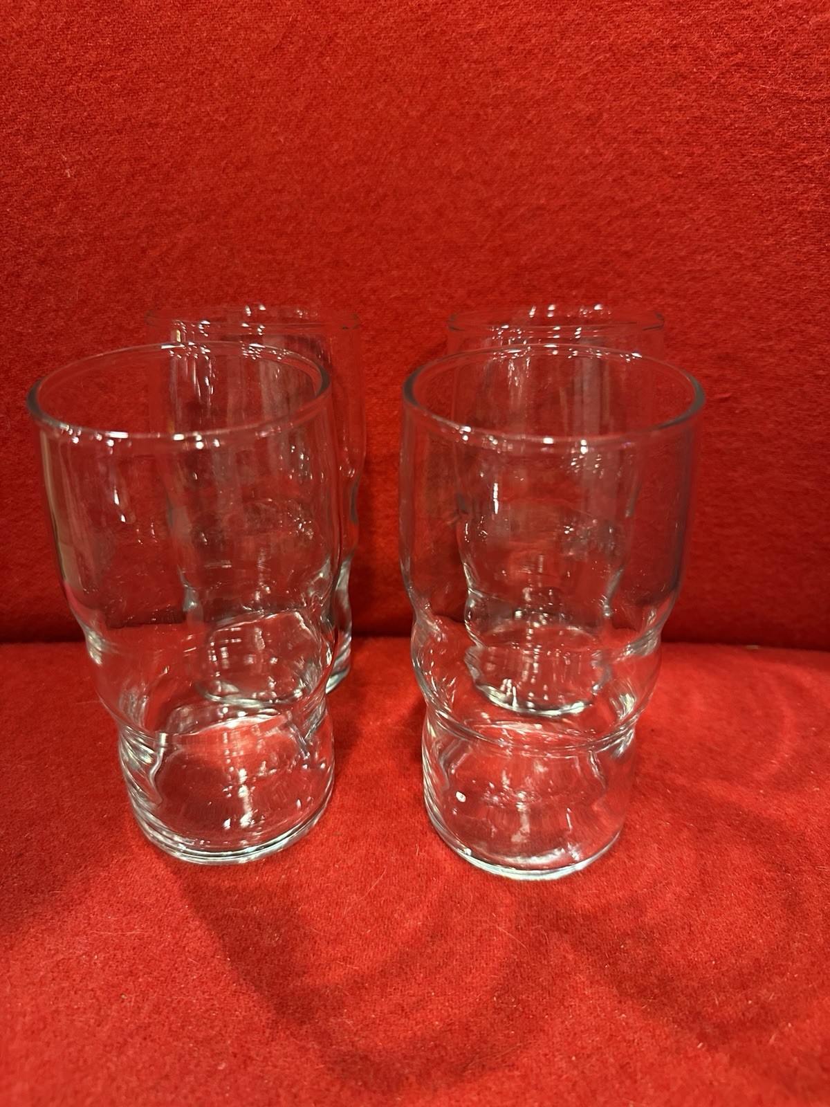 Vintage 50s Anchor Hocking 7712 Clear 12 oz Nonik Tumblers - Set of 4