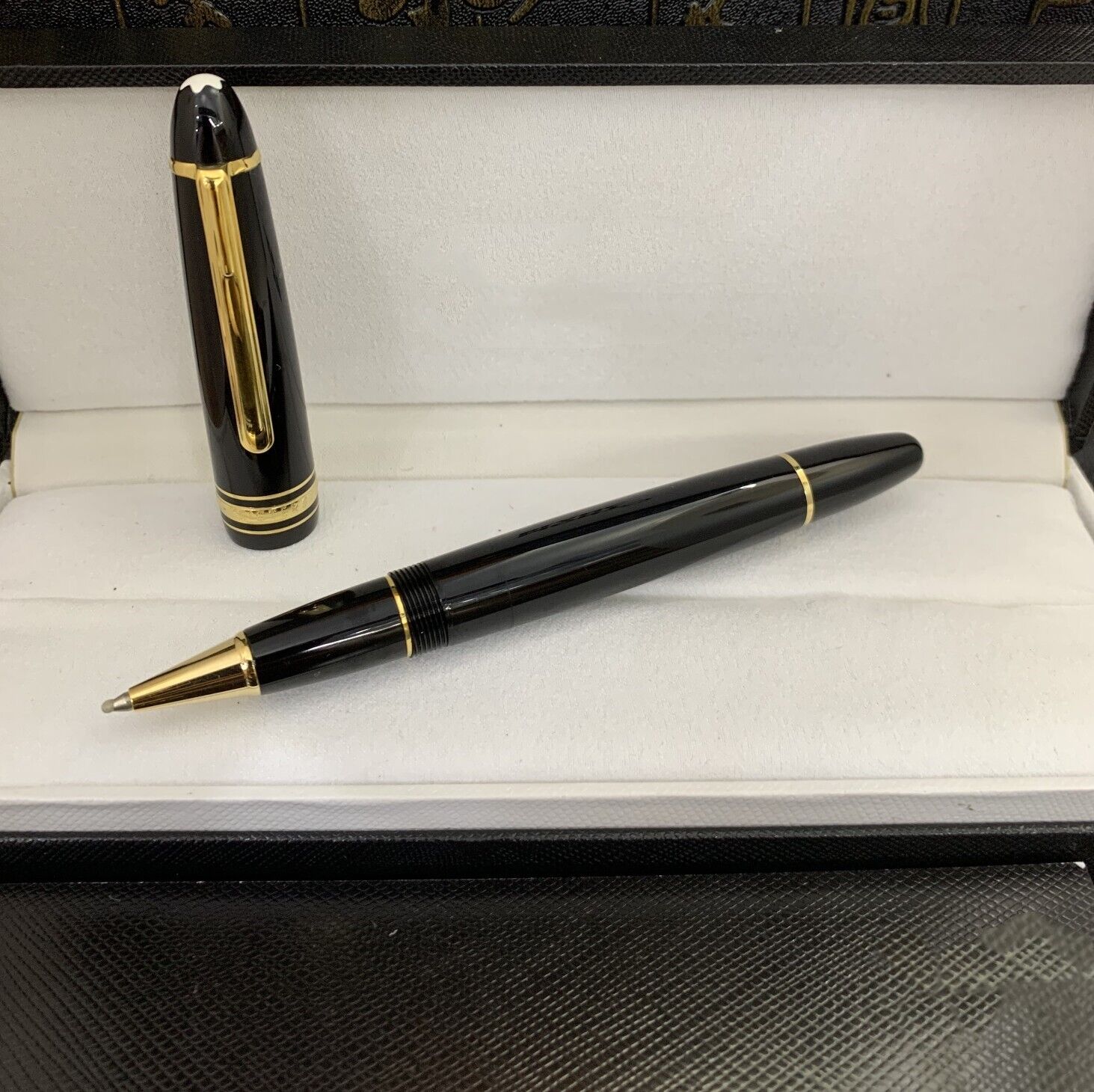 Luxury 149 Series Bright Black + Gold Clip 0.7mm Rollerball Pen