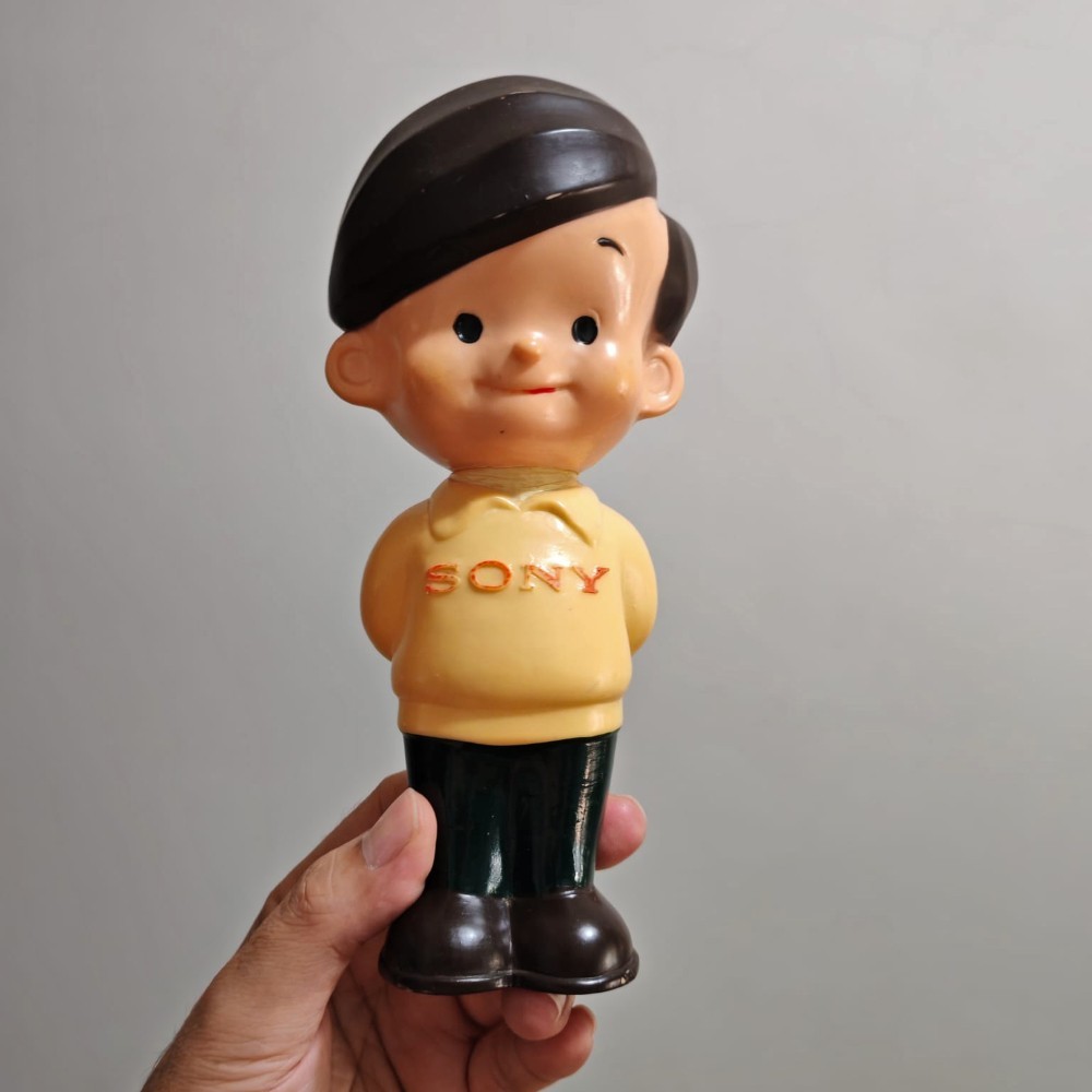 VTG 60s Sony Boy Large 8” Sofubi Advertising Counter display Figure Clean Japan