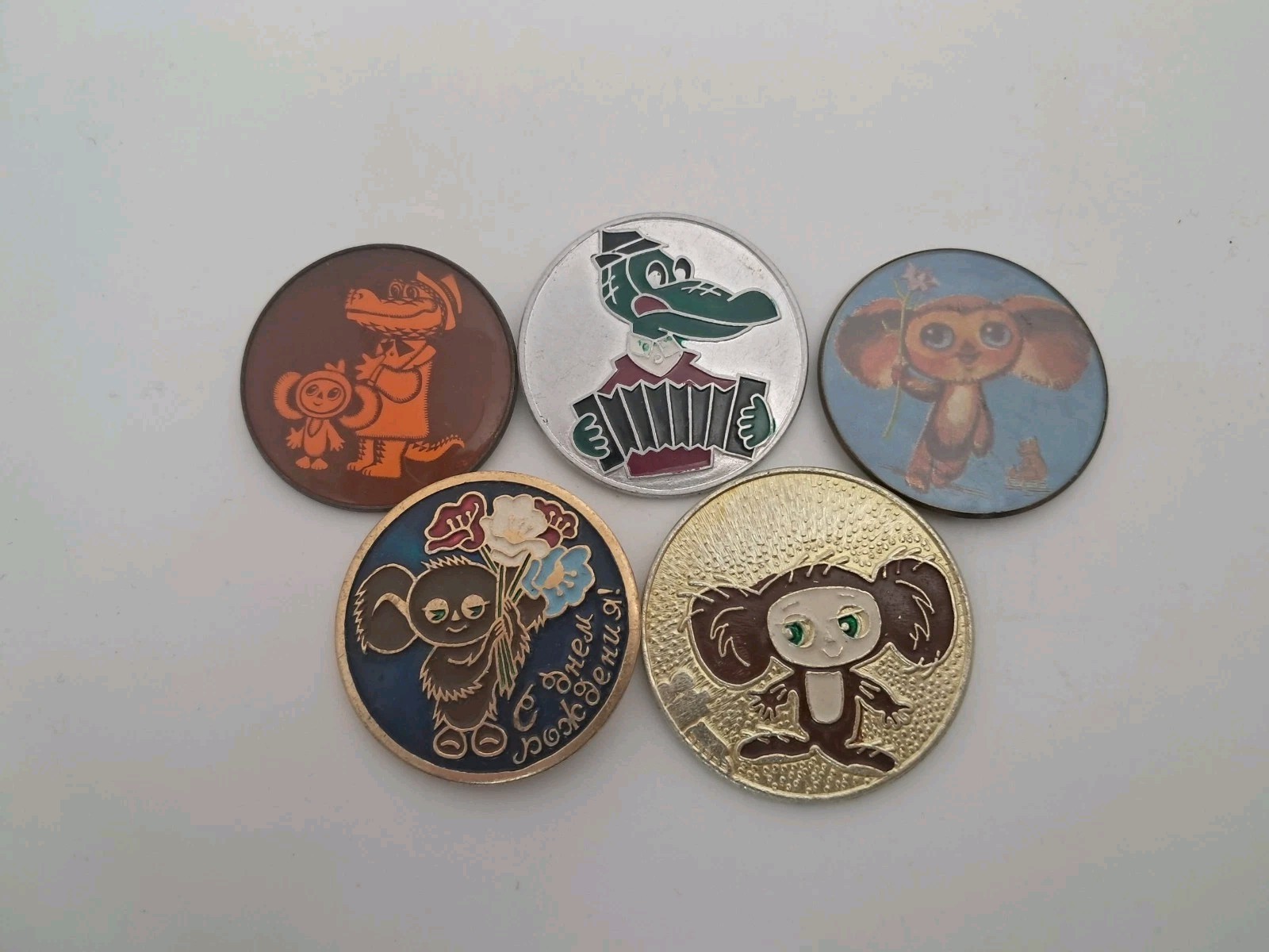 Cheburashka Badges Soviet Cartoon Badge Vintage Pin Pinback Collectible USSR