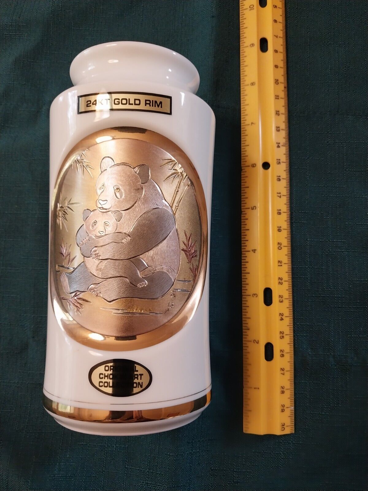 Original Chokin Art Collection 24kt Gold Rim Panda 6-1/2