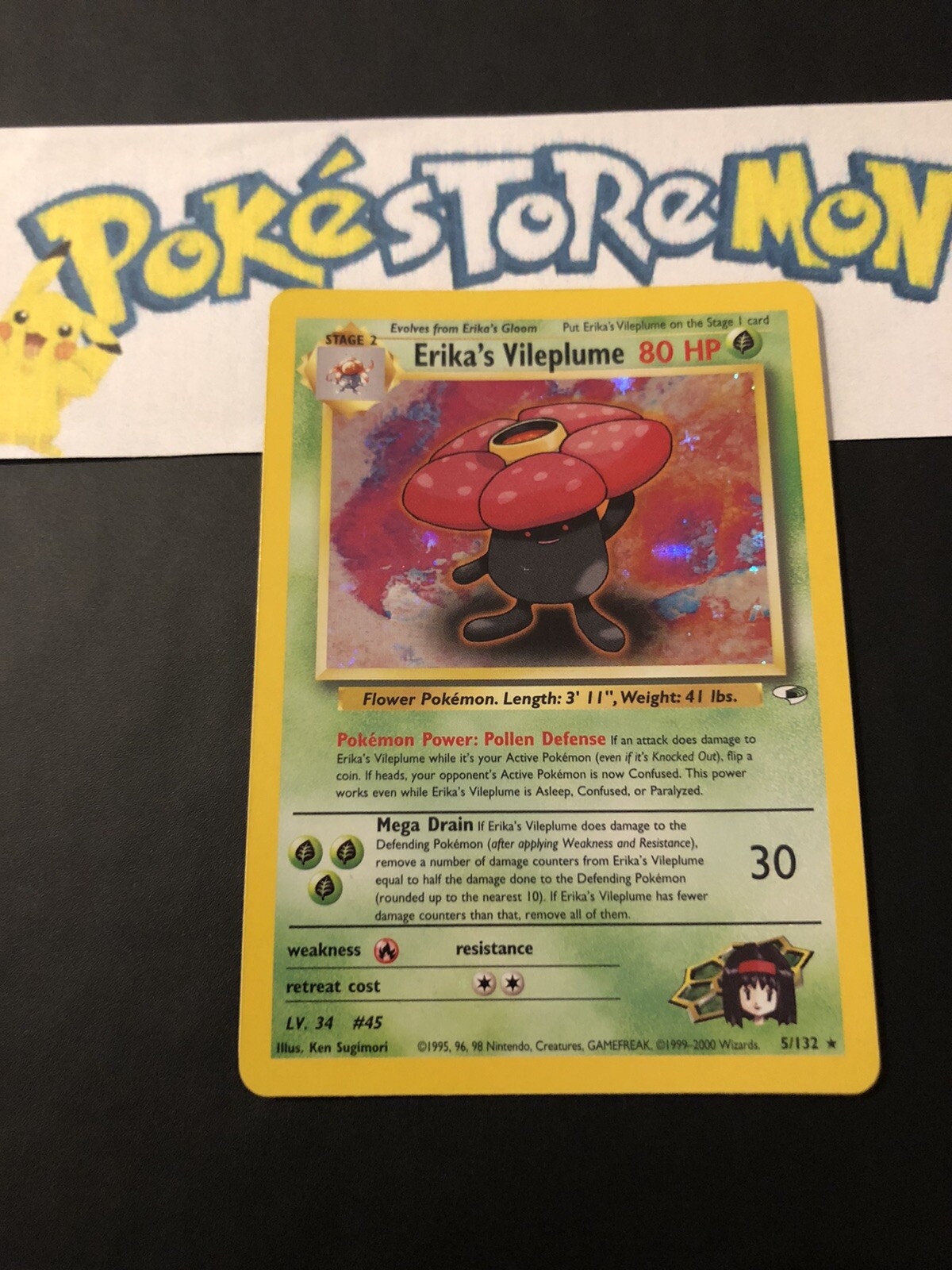 Pokemon - Erika’s Vileplume - Gym Heroes - Holo - 5/132 - English - Near Mint -
