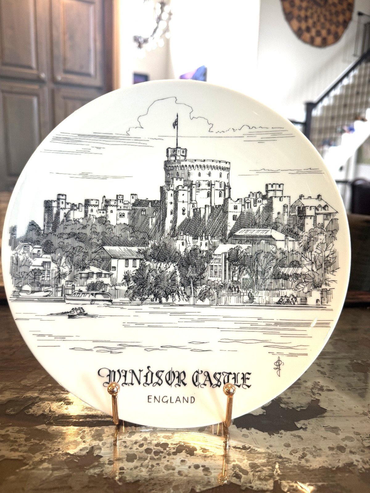 CA London Landmark Collector Plates Set of 3 Windsor Castle Big Ben Tower Bridge