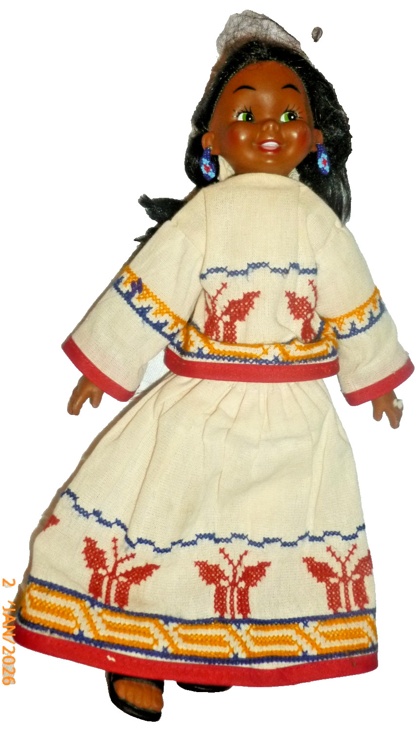 Vintage Folk Art Huichol Doll Traditional Huichol Mexican Native Doll 12