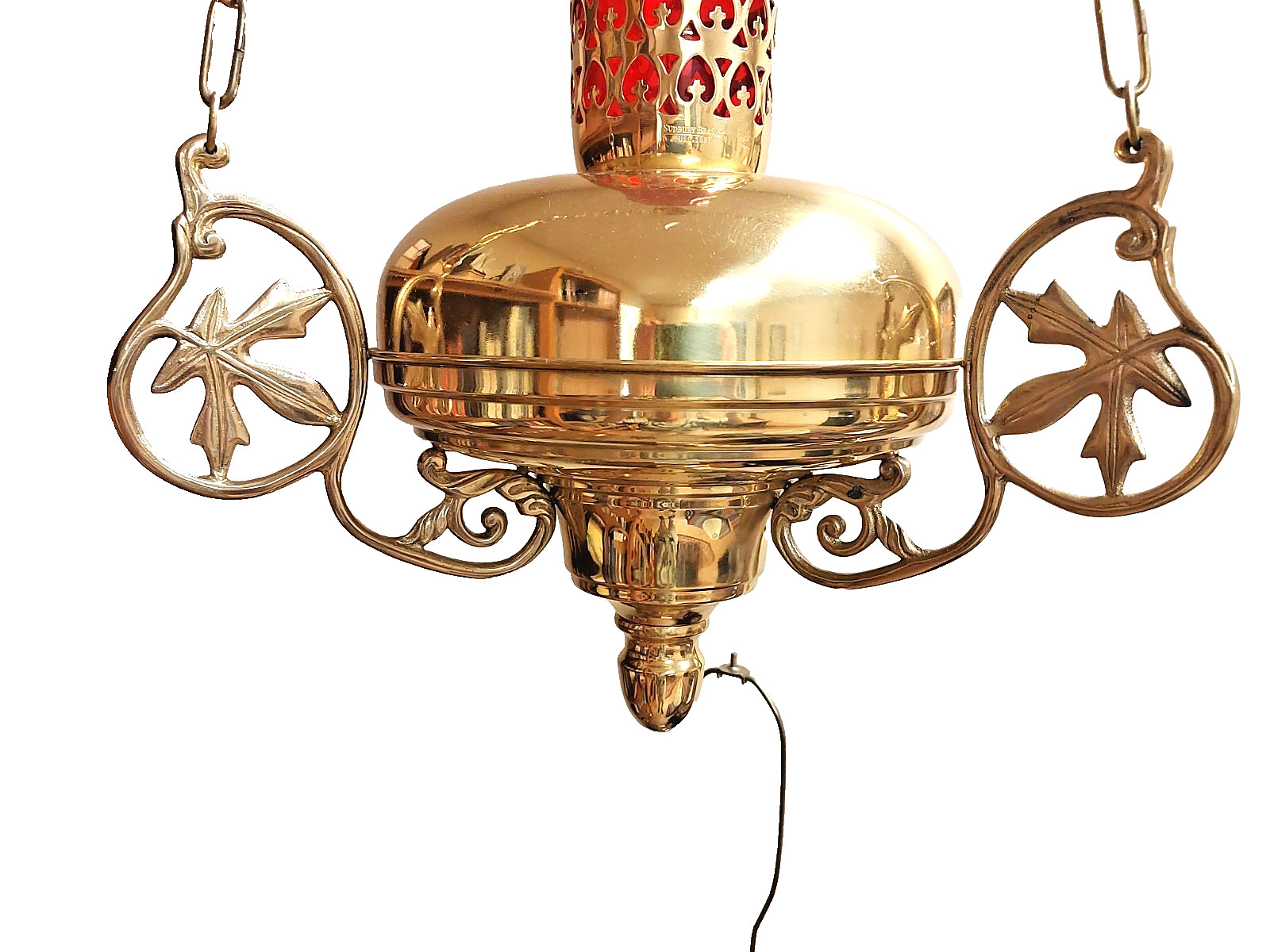 Vintage Sudbury Brass Hanging Sanctuary Lamp     Chalice, Ciborium, Monstrance )