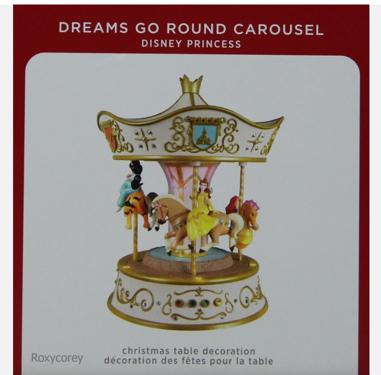 Hallmark 2021 Disney Princess Christmas Carousel Merry Dreams Go Round Musical