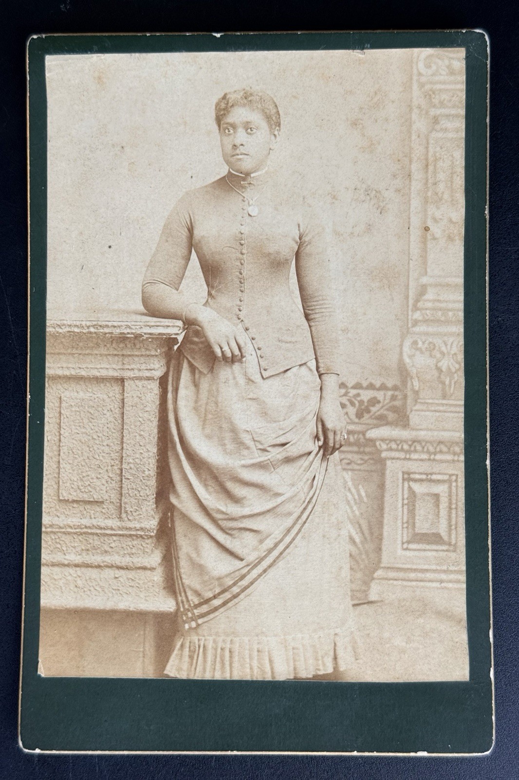 Antique Cabinet Card Photo Beautiful African American Girl Sexy Black Lady Ring
