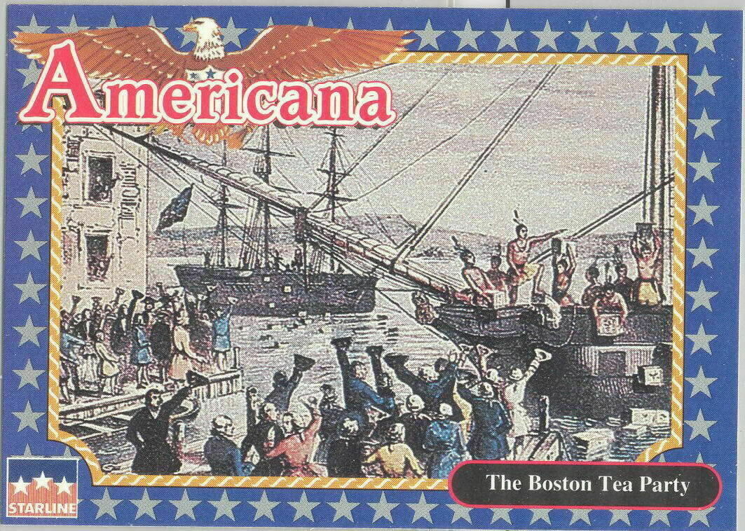 THE BOSTON TEA PARTY #179 😀 1992 Americana Historical Collectible Trading Card