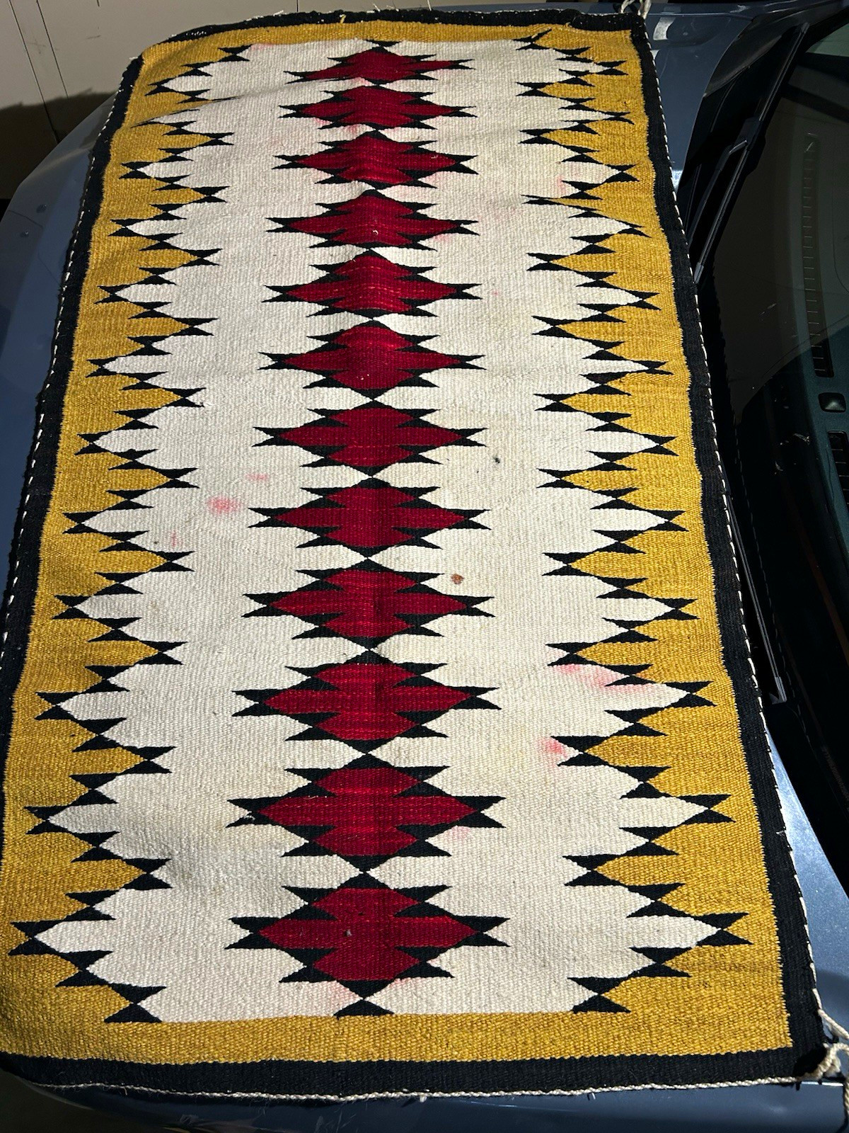 Vintage Handwoven Navajo / Southwestern Wool Rug – Approx. 60” x 33”