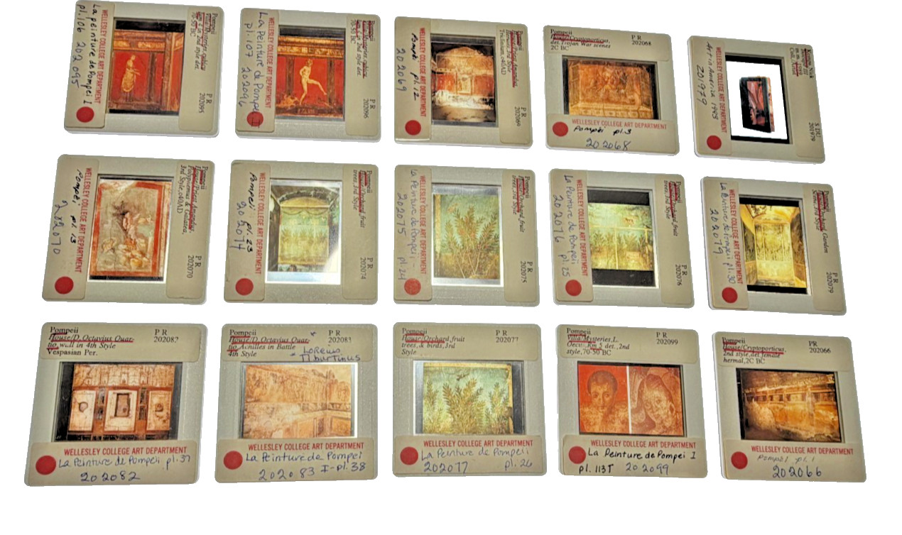 Lot of 30 Vintage 35mm Art Slides – Pompeii Roman Frescoes, Vettii & 4th Style