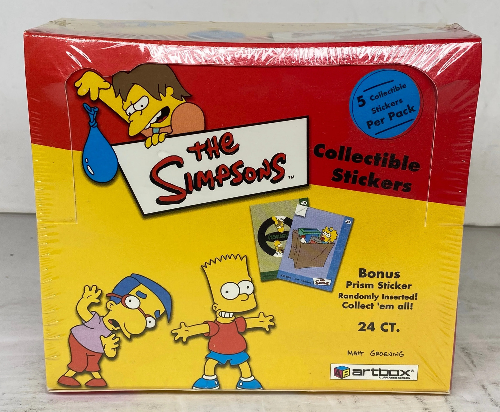 Simpsons Stickers Card Box Artbox 2002 24 Packs Factory Sealed Simpsons Stickers Card Box Artbox 2002 24 Packs Factory Sealed