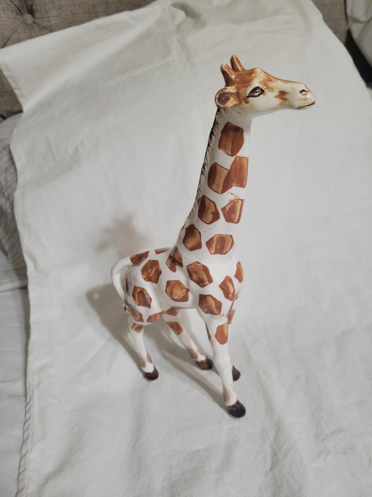 Vntg Handmade Hand Painted Ceramic Giraffe 11\