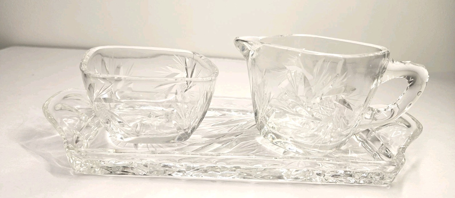 Vintage Sugar And Cream With Tray.  B1