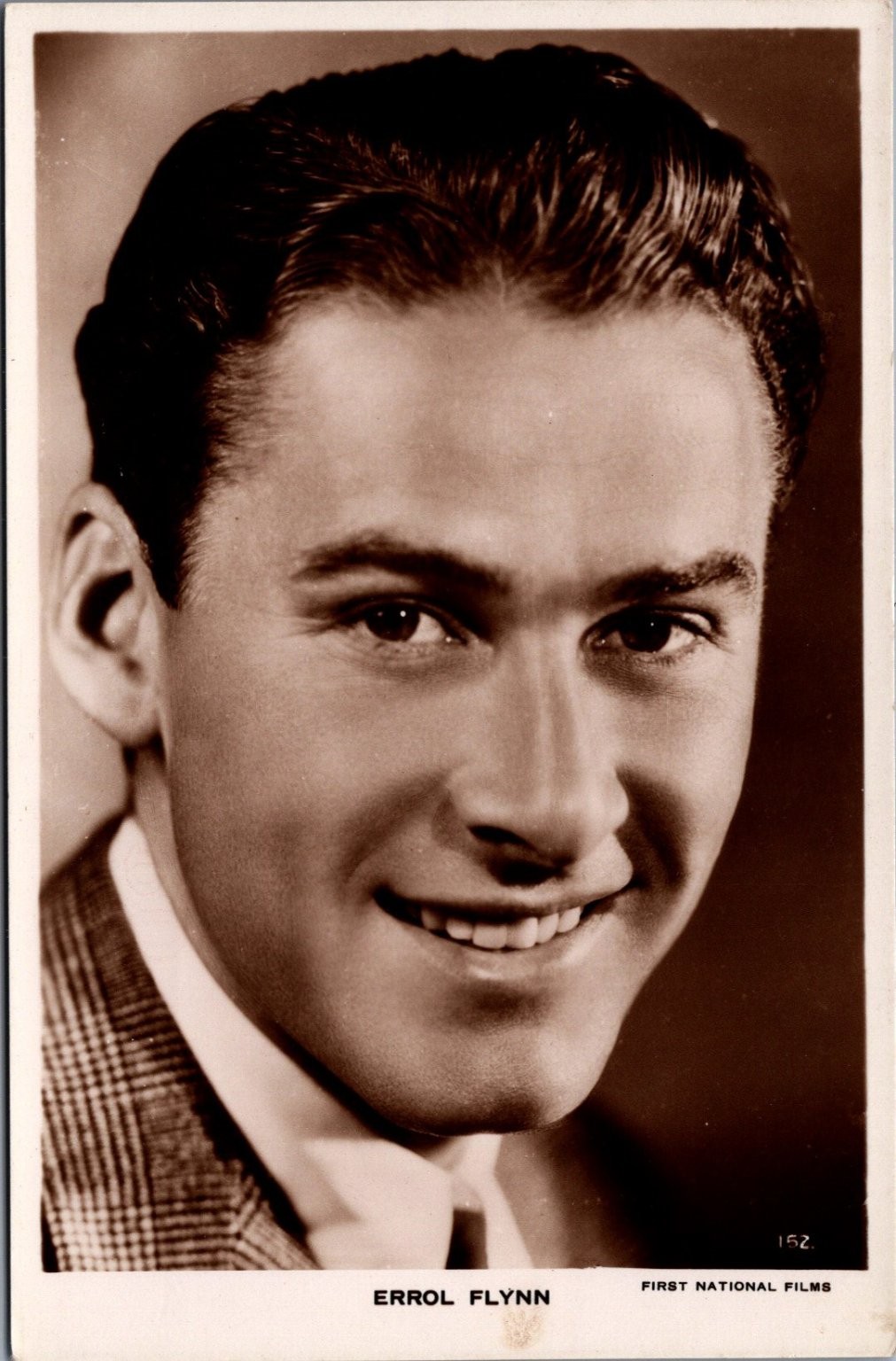 Errol Flynn Real Photo Postcard RPPC Vintage First National Films British Errol Flynn Real Photo Postcard RPPC Vintage First National Films British