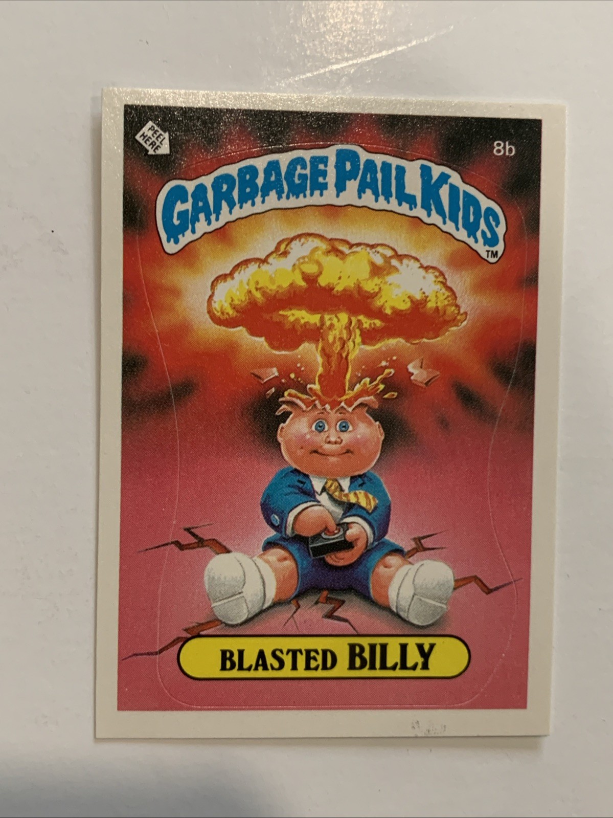 VTG 1985 TOPPS GPK Garbage Pail Kids Blasted Billy 8b Series 1 Good Condition