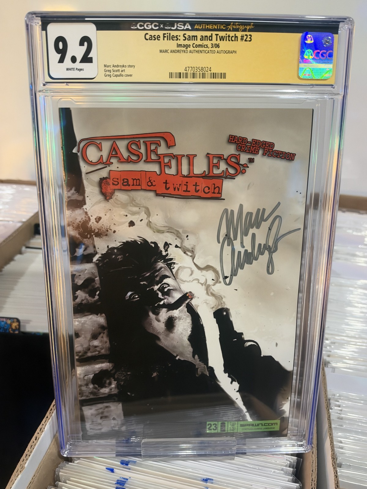 Case Files Sam and Twitch #23 (CGC 9.2 - Signed by Marc Andreyko) POP 1, ONLY Case Files Sam and Twitch #23 (CGC 9.2 - Signed by Marc Andreyko) POP 1, ONLY