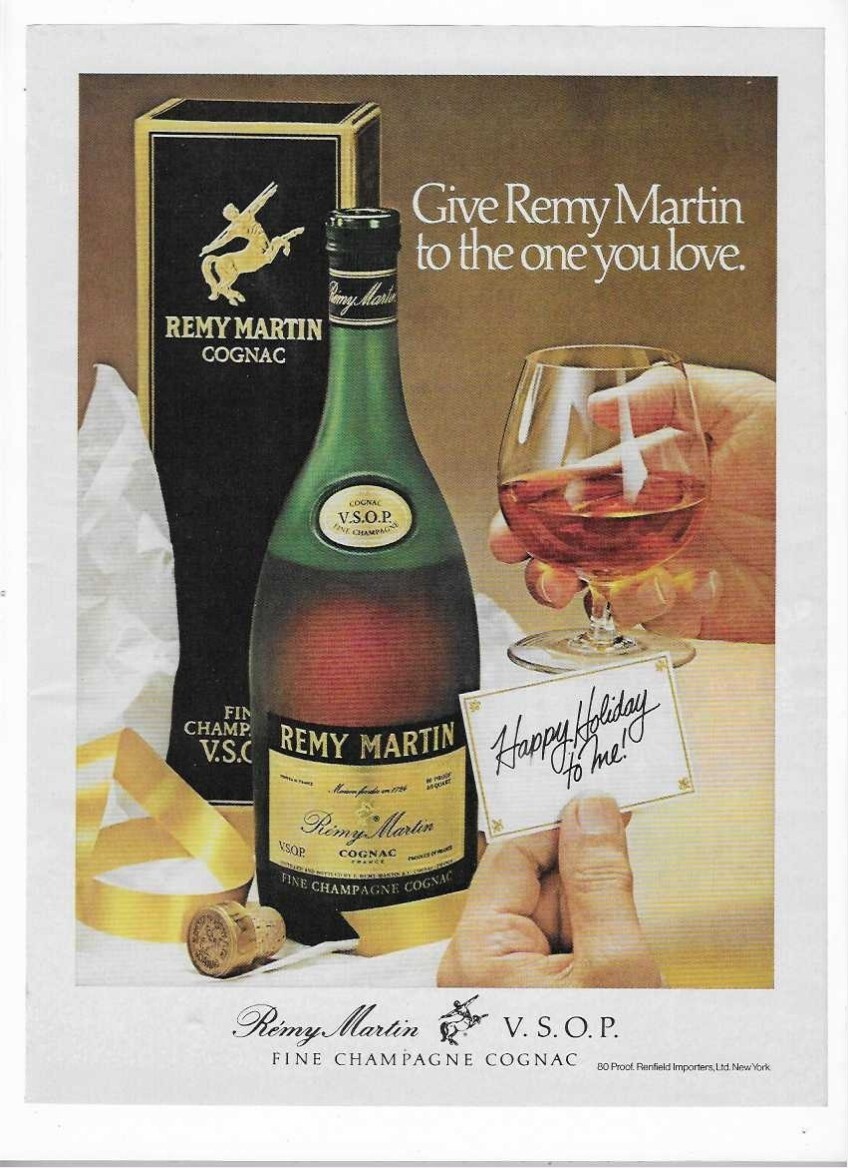 Remy Martin Cognac Happy Holiday Christmas 1979 Vintage Print Advertisement